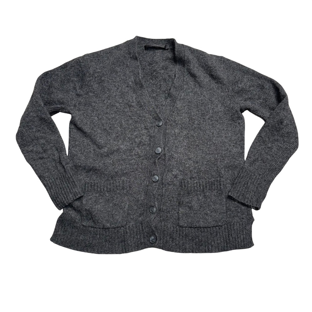 Jenni Kayne Everyday Cardigan Womens Charcoal Grey Excellent Wool Cashmere Blend